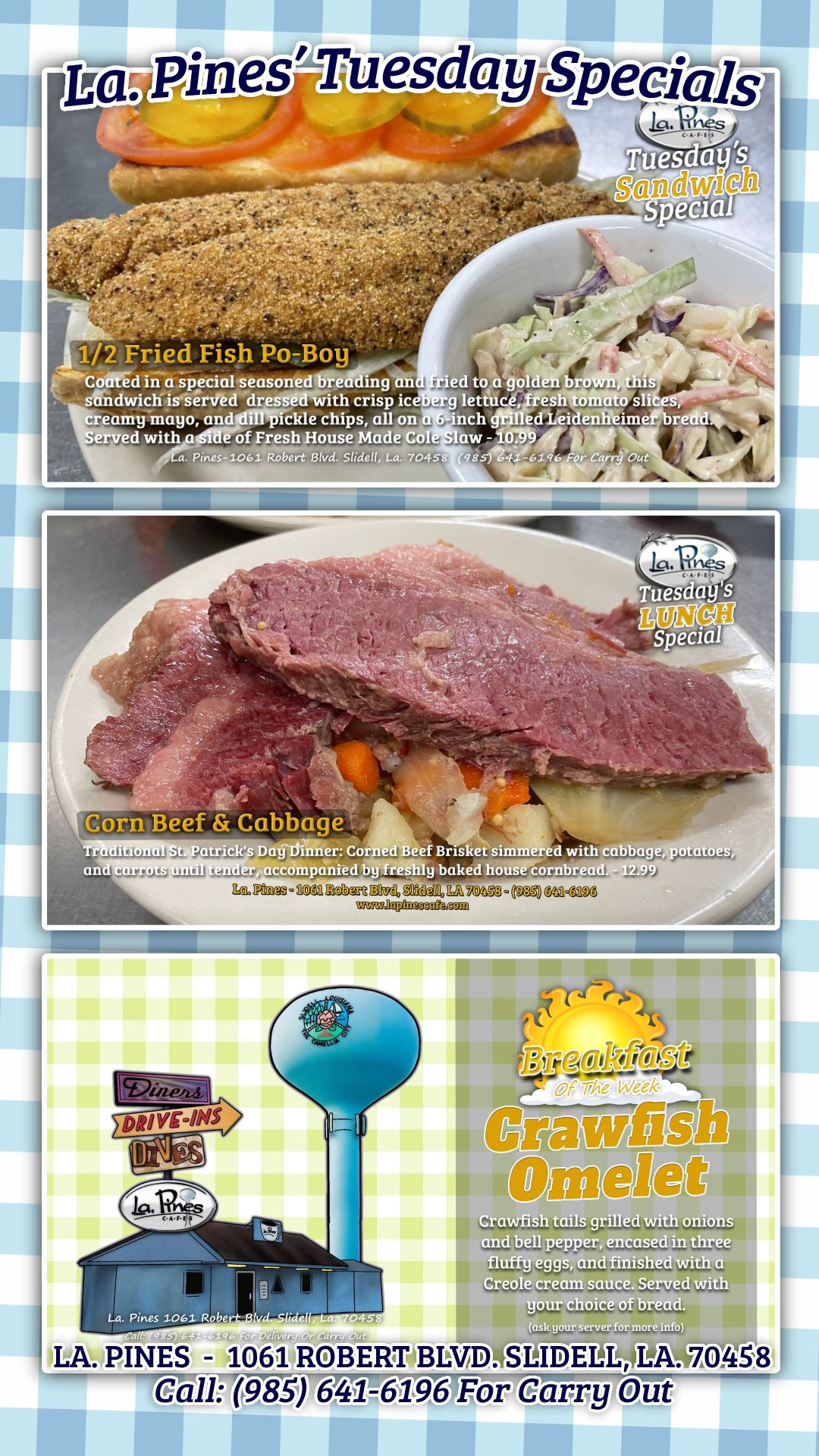 Specials For Tuesday March 17, 2026.