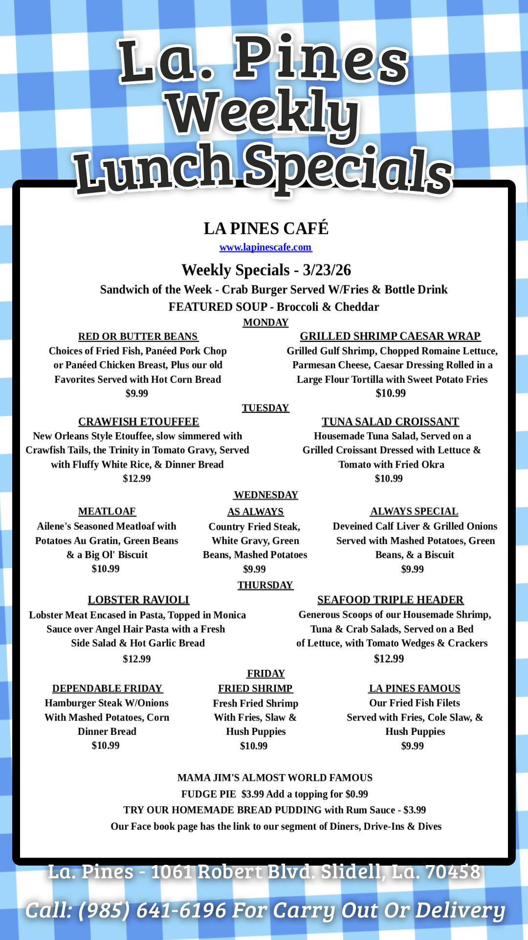 🍽️ NEW WEEKLY SPECIALS at La.