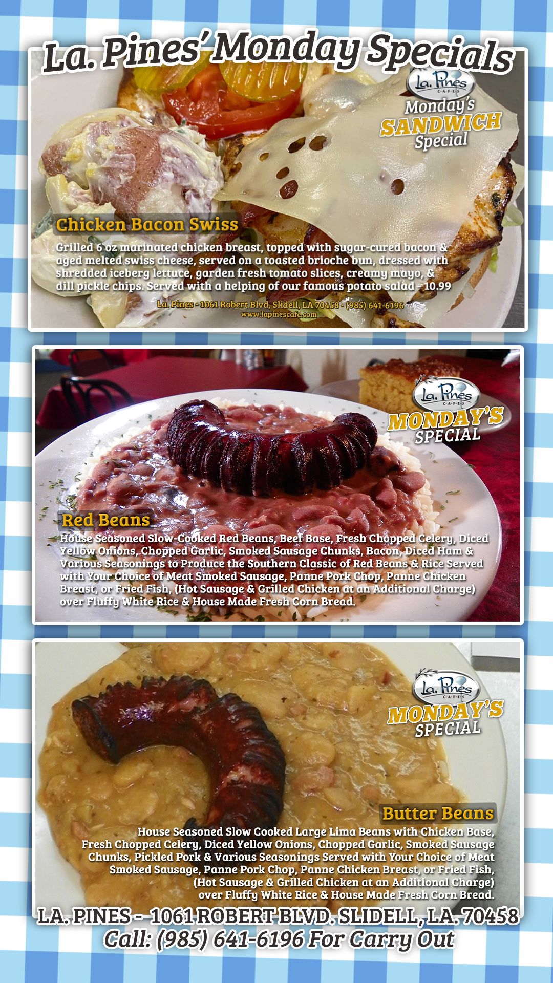 Monday, March 30, 2026 Specials.