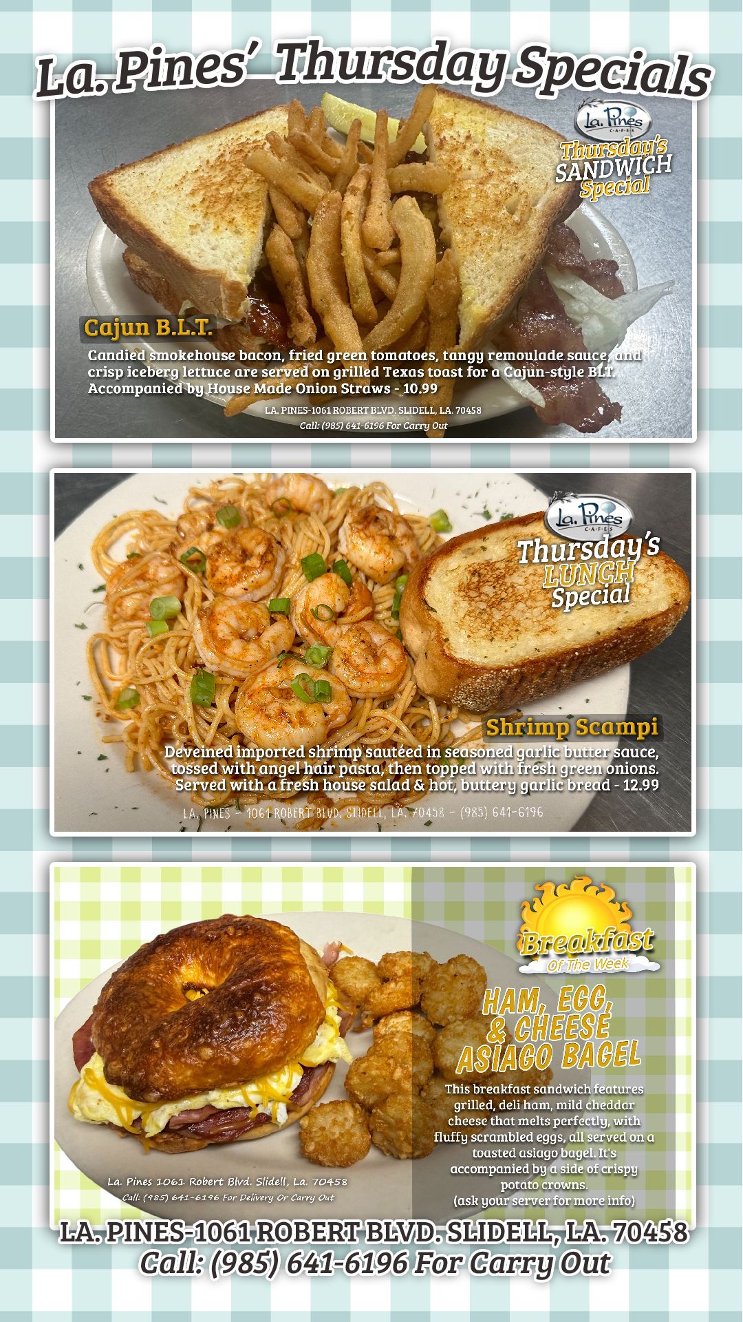 Thursday, April 23, 2026, Specials of the day.