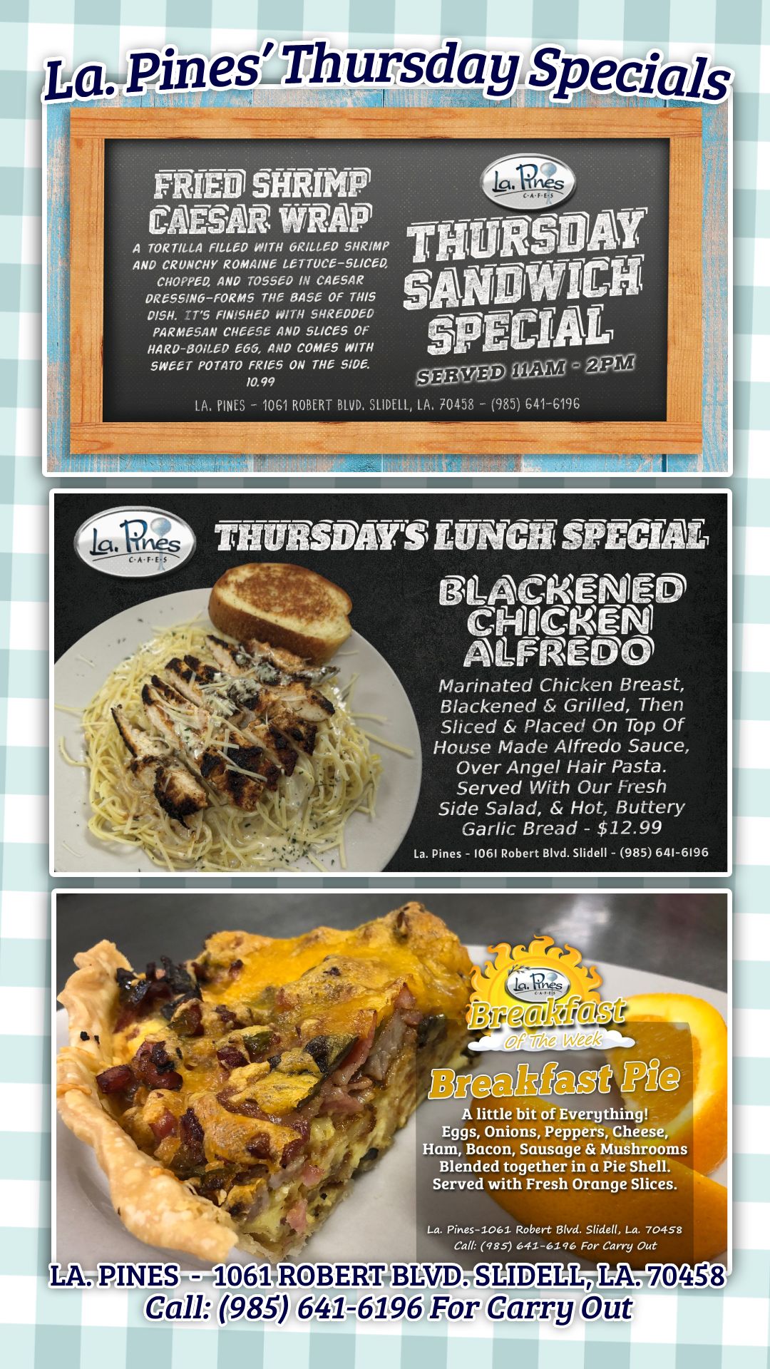 Specials For Thursday May 7, 2026.