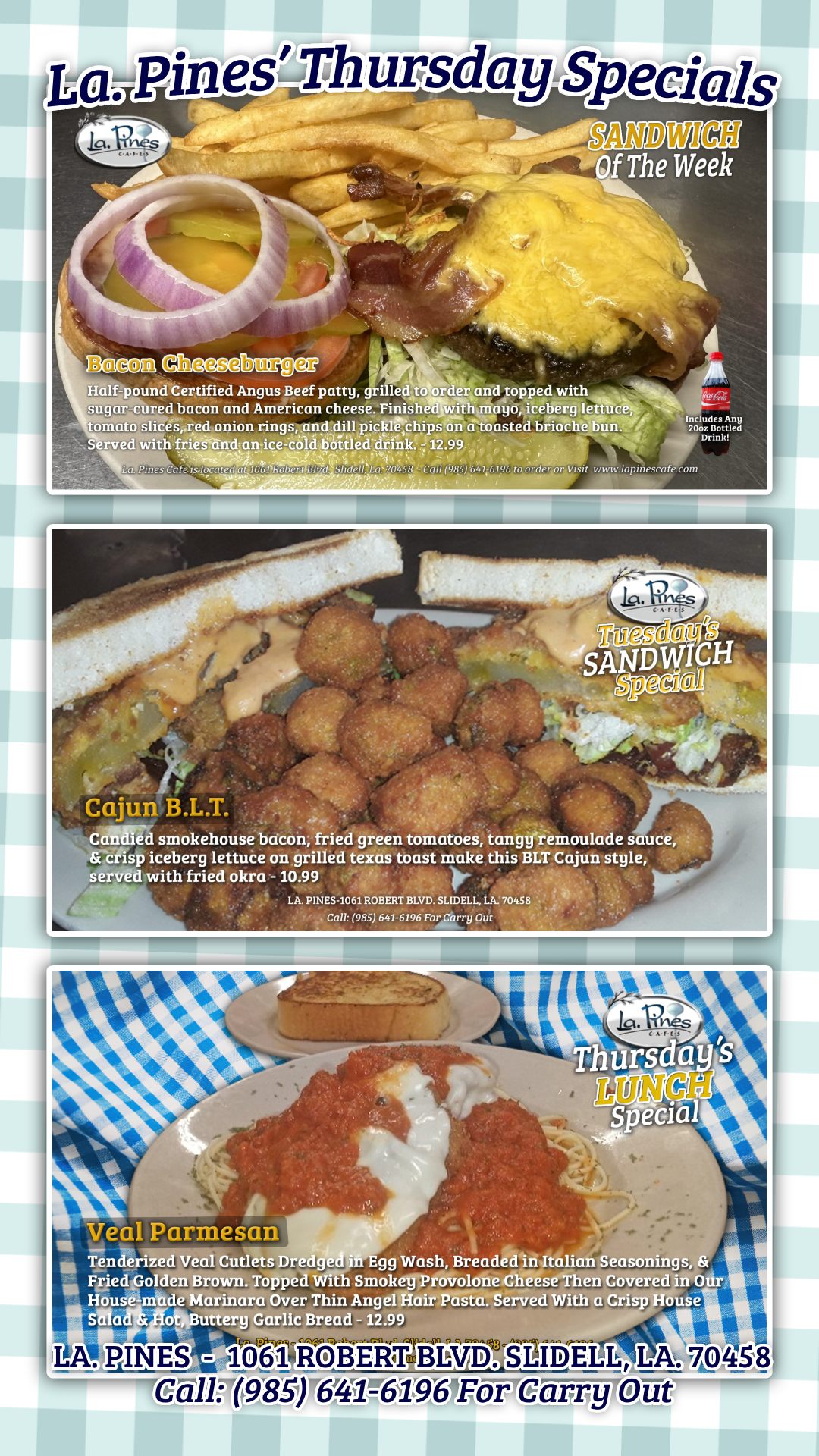 Specials For Thursday May 14, 2026.