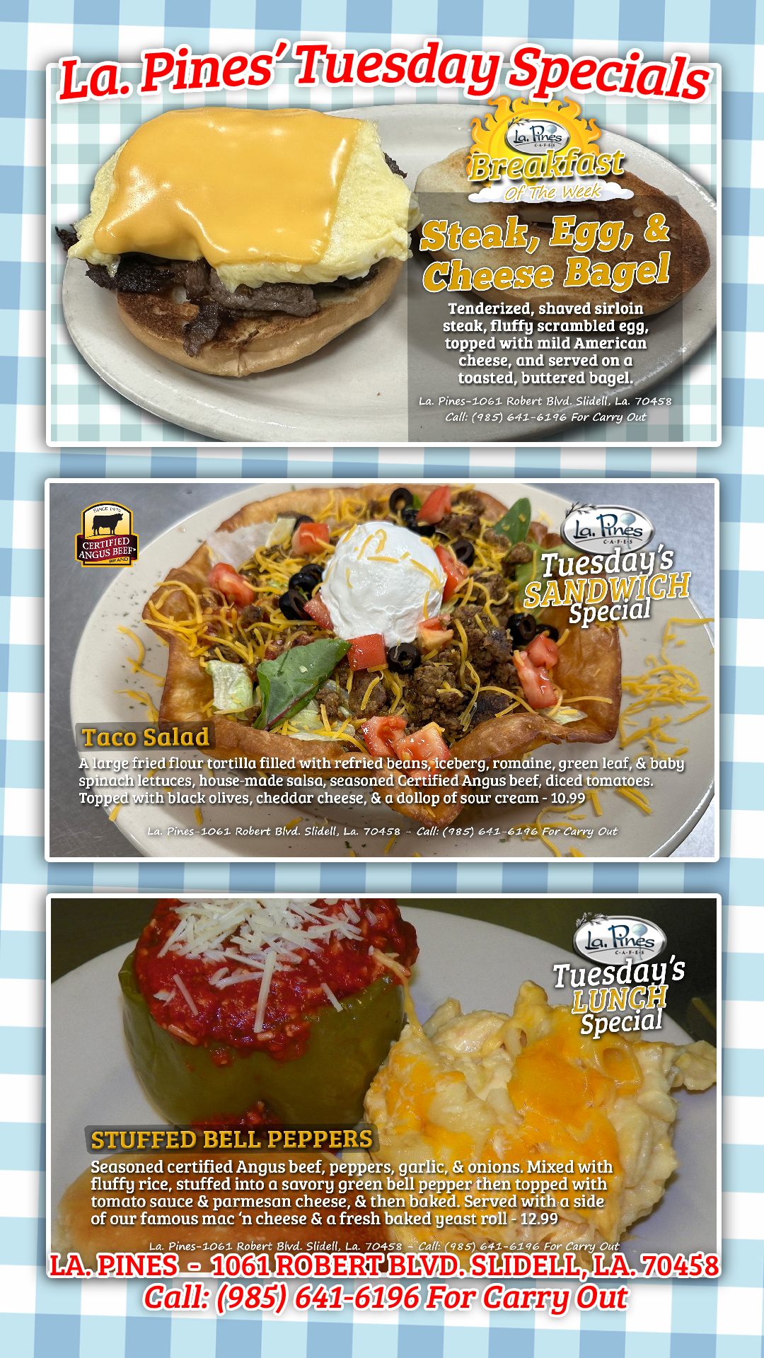 Tuesday, May 19, 2026 Specials.