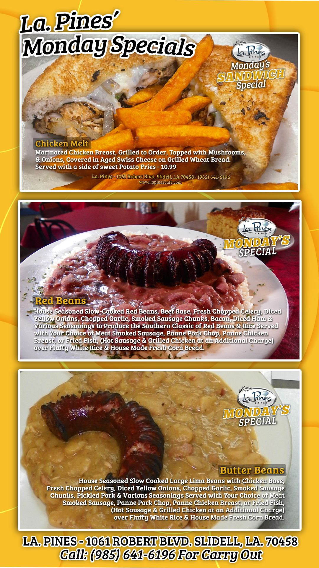 Monday, June 1, 2026 Specials.