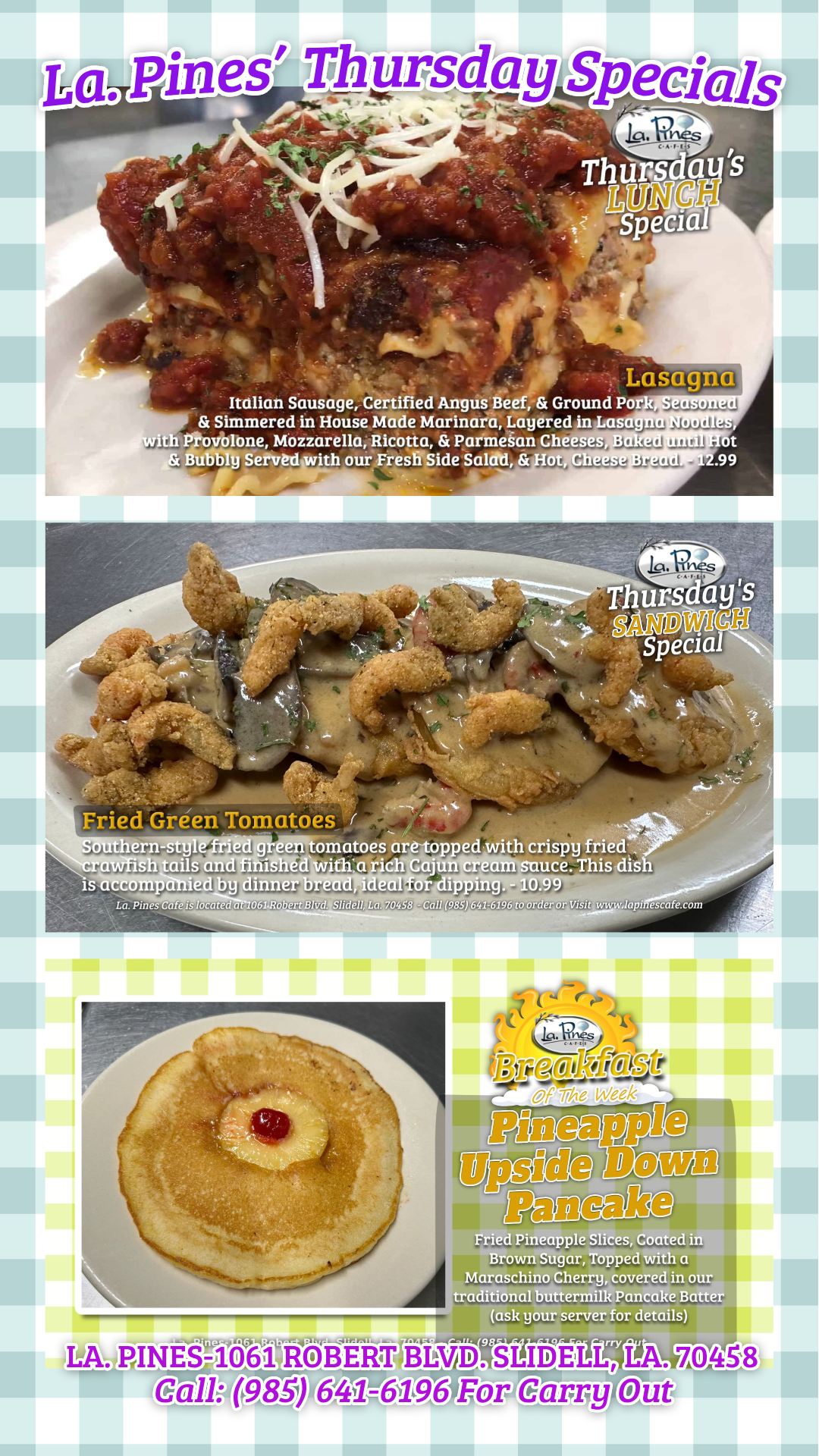 Specials For Thursday, June 11, 2026.
