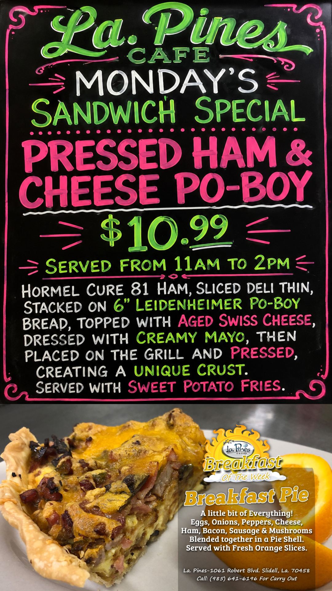 Specials For Monday, June 15, 2026.