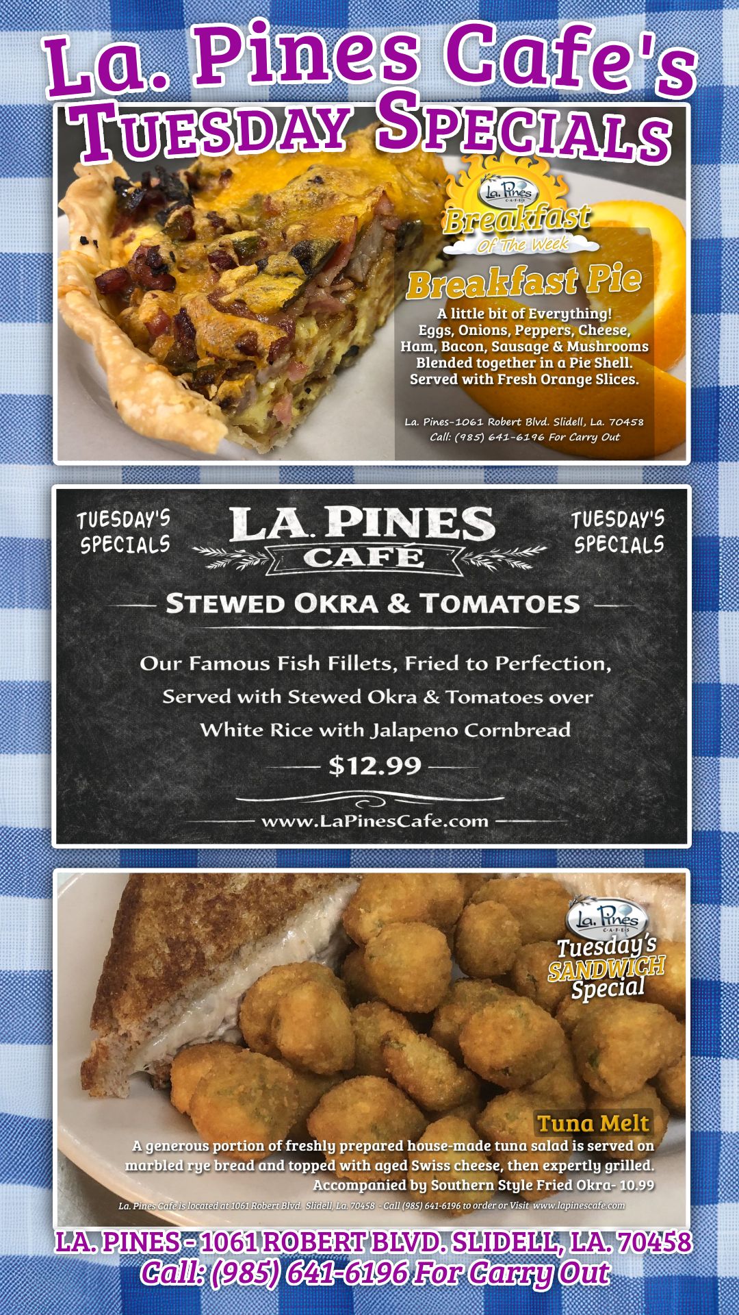 Tuesday Specials For June 16, 2026.